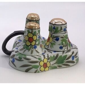 VTG/Antique Japanese Lusterware Hand Painted Condiment Set